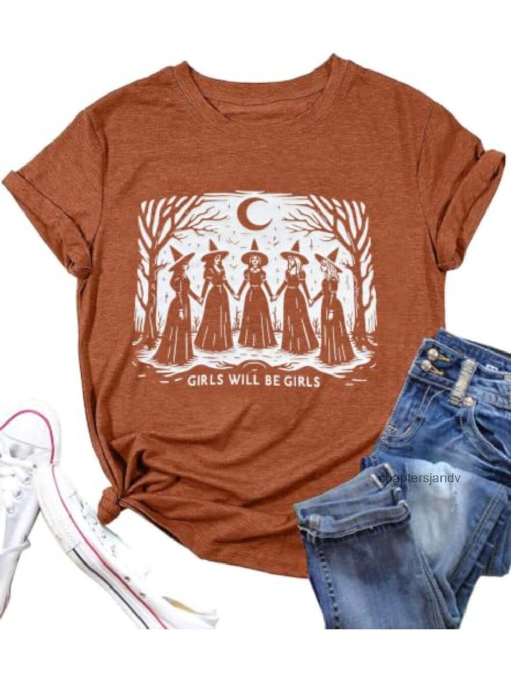 Witch Graphic T-Shirt Short Sleeve Crew Neck Casual Halloween Tee
